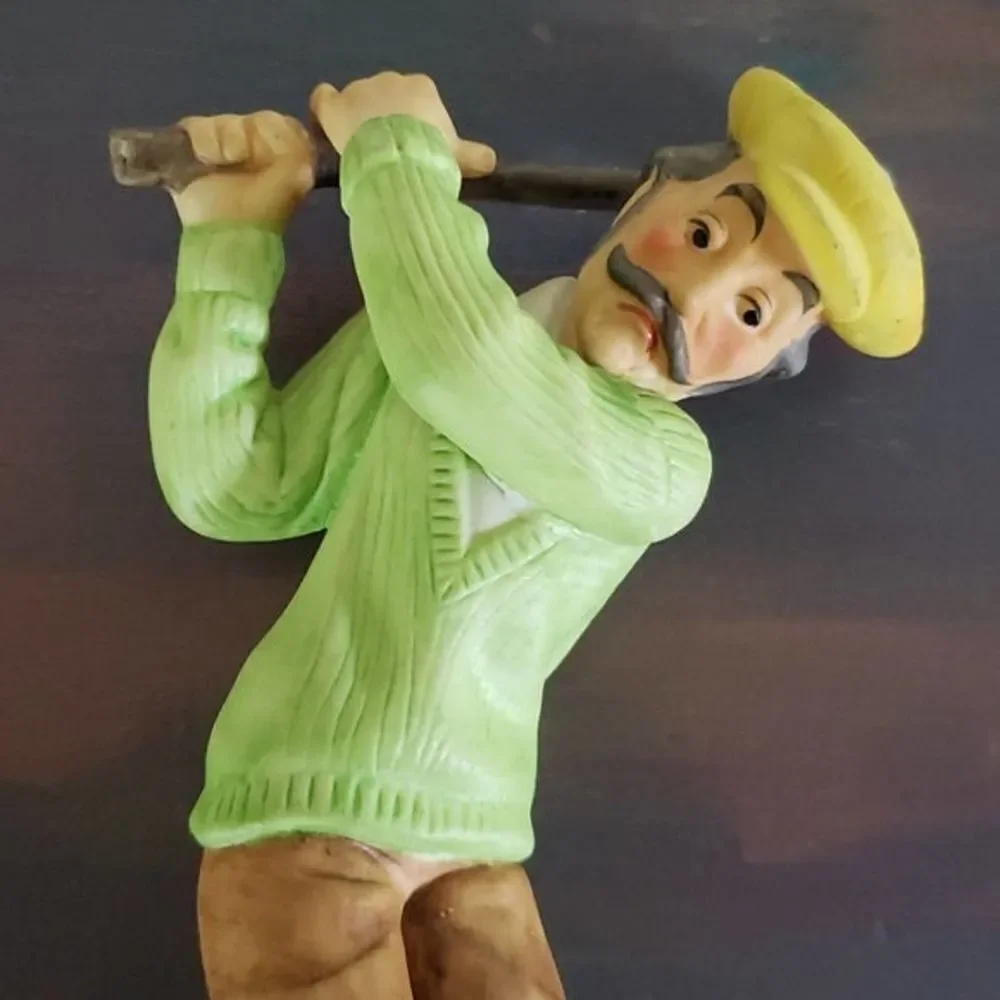 GREAT DAD'S DAY GIFT! Vintage Lefton Old Man Golfing Porcelain Figurine #2776